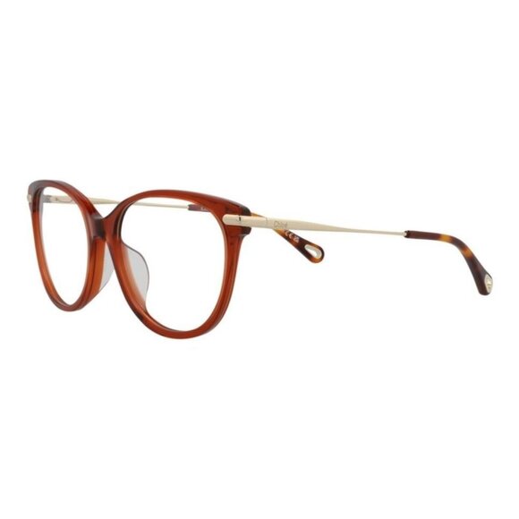 Chloé Womens Cat Eye Brown Gold Transparent Fashion Designer Eyewear - Picture 2 of 4